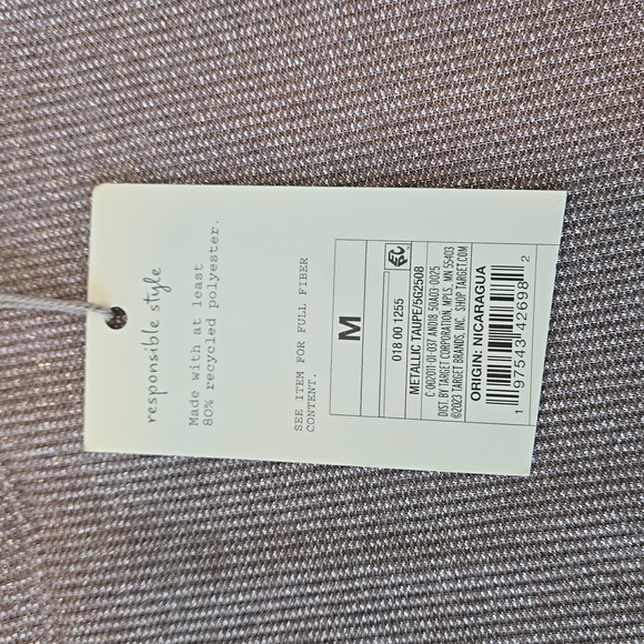 A NEW DAY WOMEN'S METALLIC TAUPE LONG SLEEVE SIZE M - Picture 7 of 8